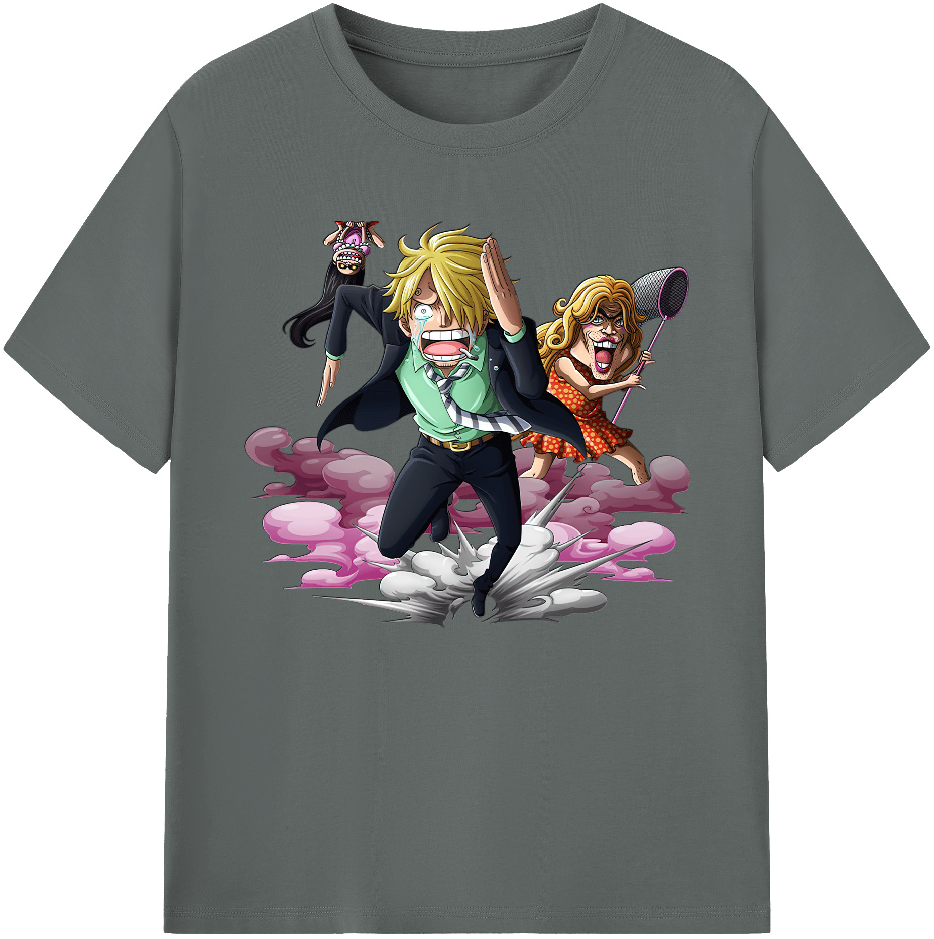 （画像用） ワンピース サンジ ONE PIECE Sanji 綿100％ メンズ半袖Tシャツ｜肌触りやわらか＆通気性